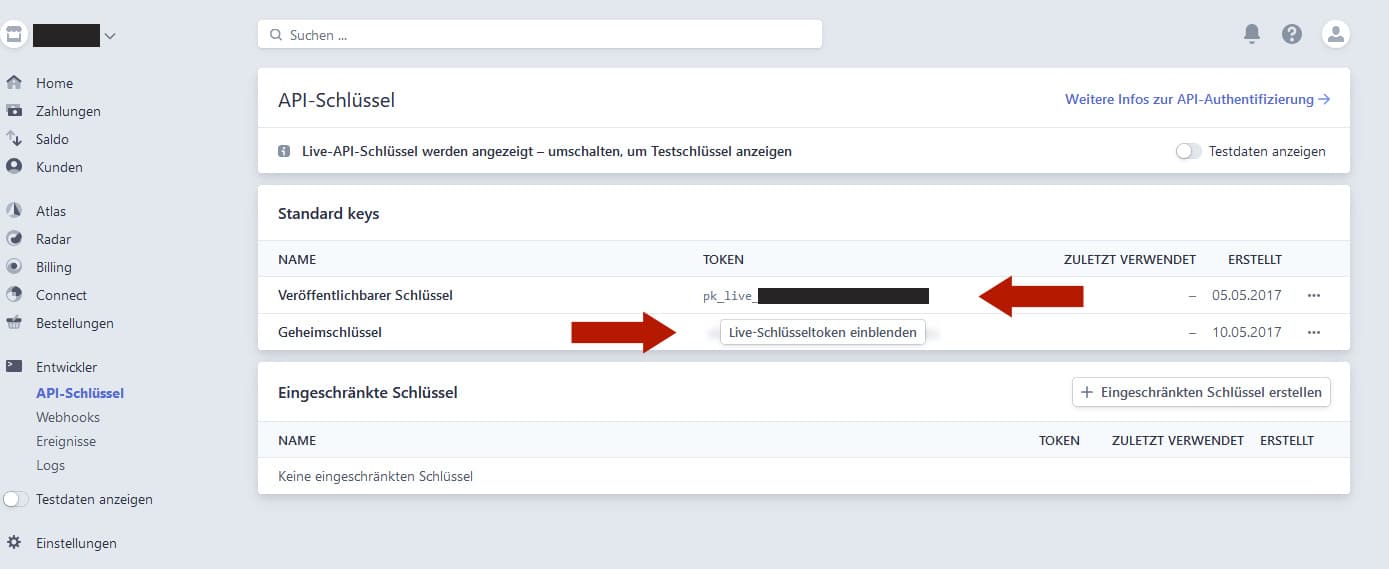 Stripe API Keys