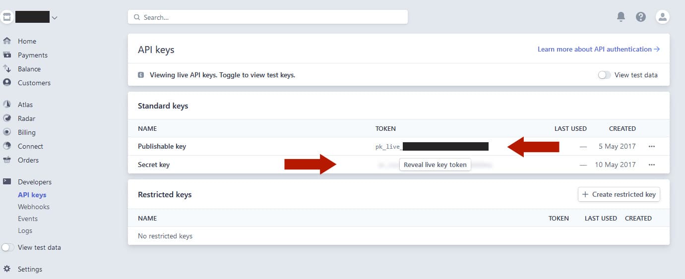 Stripe API Keys