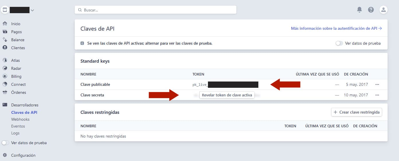 Stripe Claves API