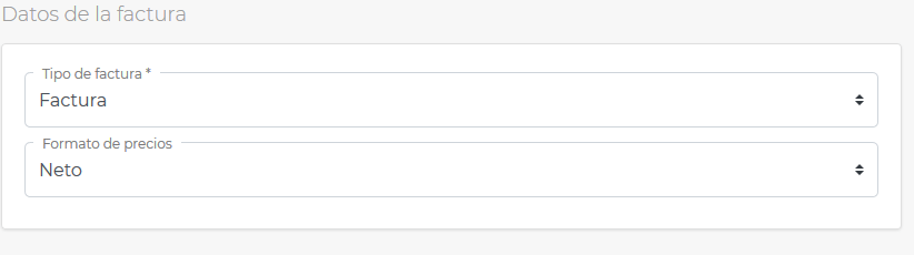 Tipo de factura