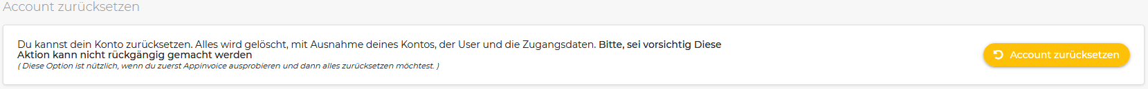 Account zurücksetzen