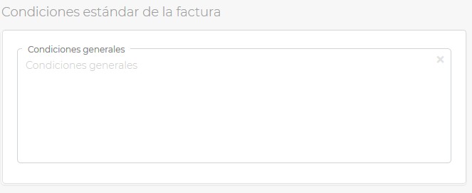 Condiciones de factura