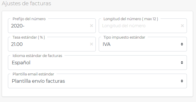 Configuración de impuestos