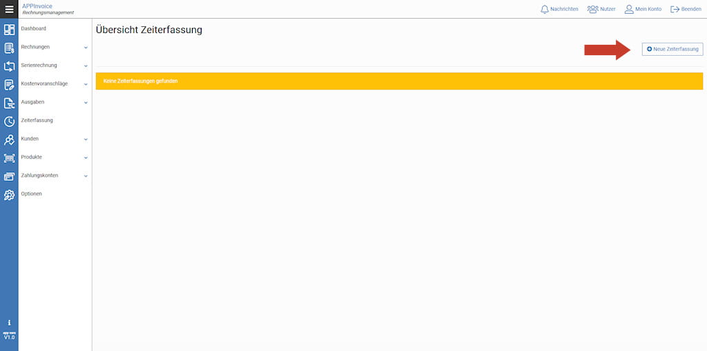 Zeiterfassung Übersicht Neu